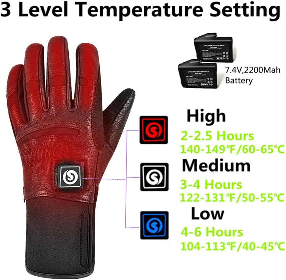 ed Gloves for Men and Women,Rechargeable Heated Electric Gloves,Suitable for Winter Outdoor Work,Skiing,Cycling,Running,Hiking,Etc.