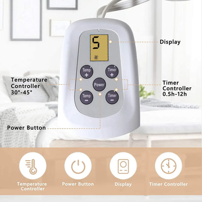 Electric Blanket Queen Size with Dual Control, 10 Heating Levels& 12 Hours Auto-Off, Overheat Protection, Grey